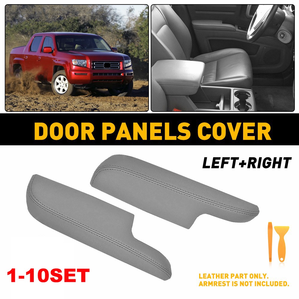 Fits 2006-2014 Ridgeline Honda Door Panel Armrest Cover Leather Trim Gray