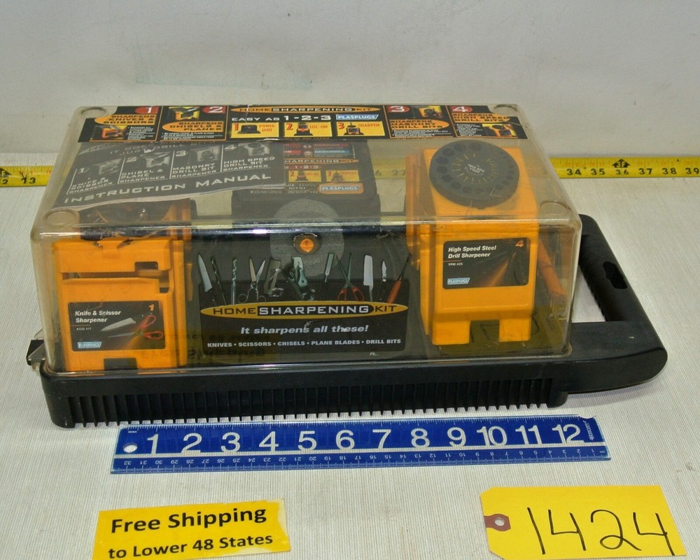PLASPLUGS Home Sharpening Kit (knives-scissors-chisels-planes-drill bits)
