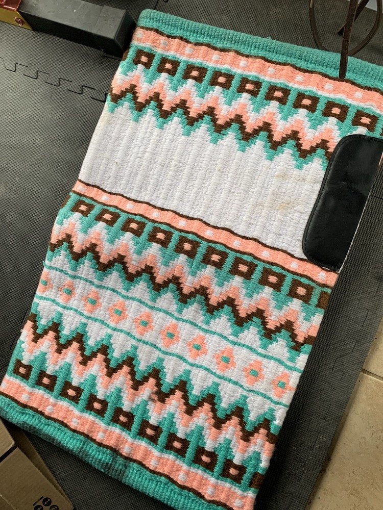 Oversized Show Pad Peach Teal Brown White
