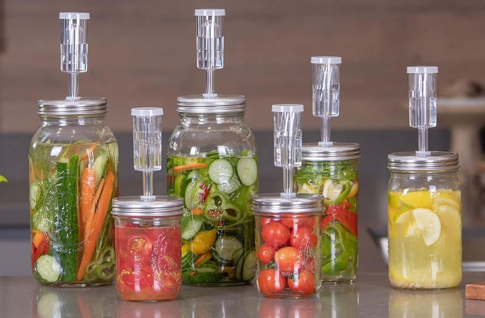 Fermentation Lids Kit for Wide Mouth Jars - Includes Airlocks & Grommets