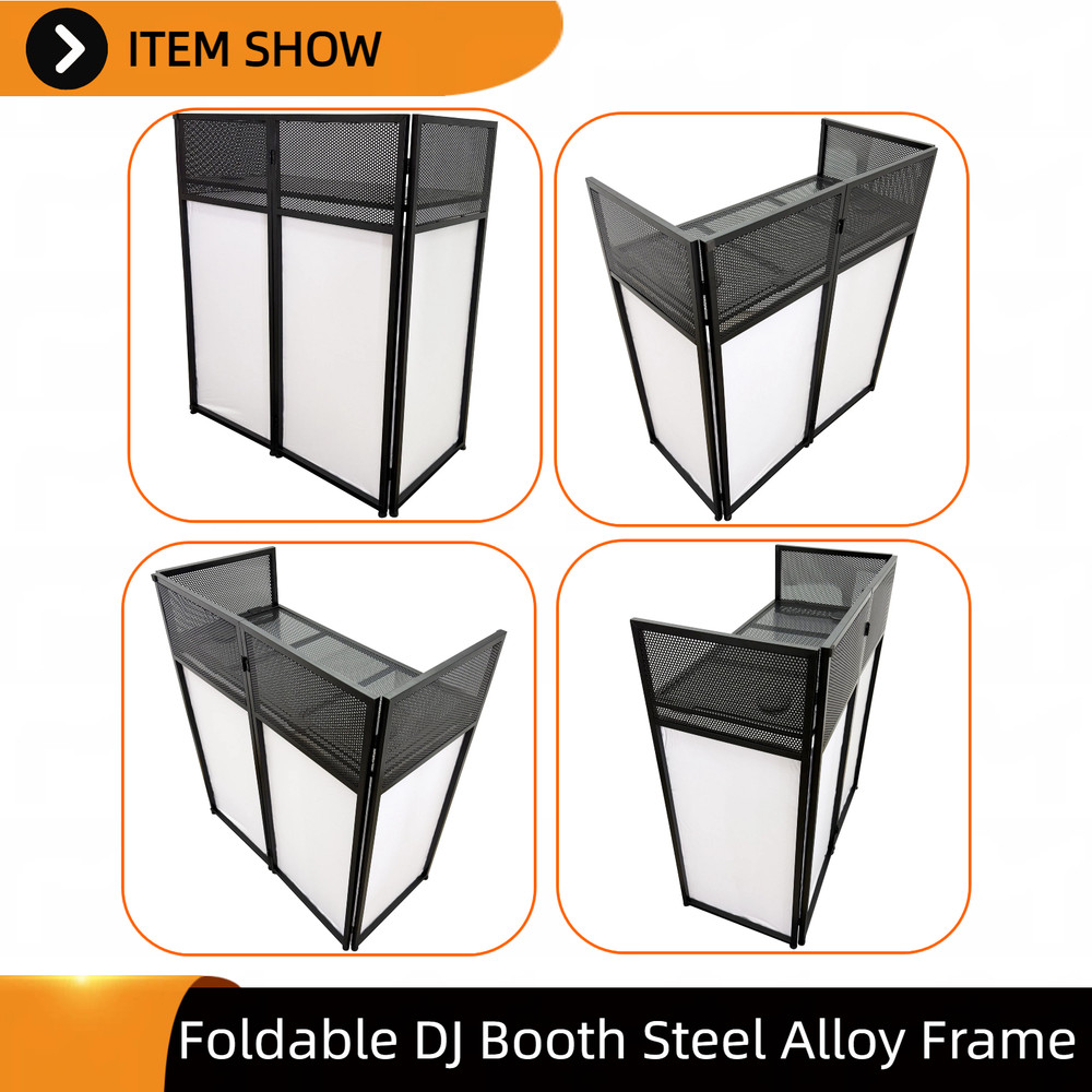 Mobile DJ Booth Stand Foldable Portable Table for Live Performances & Events