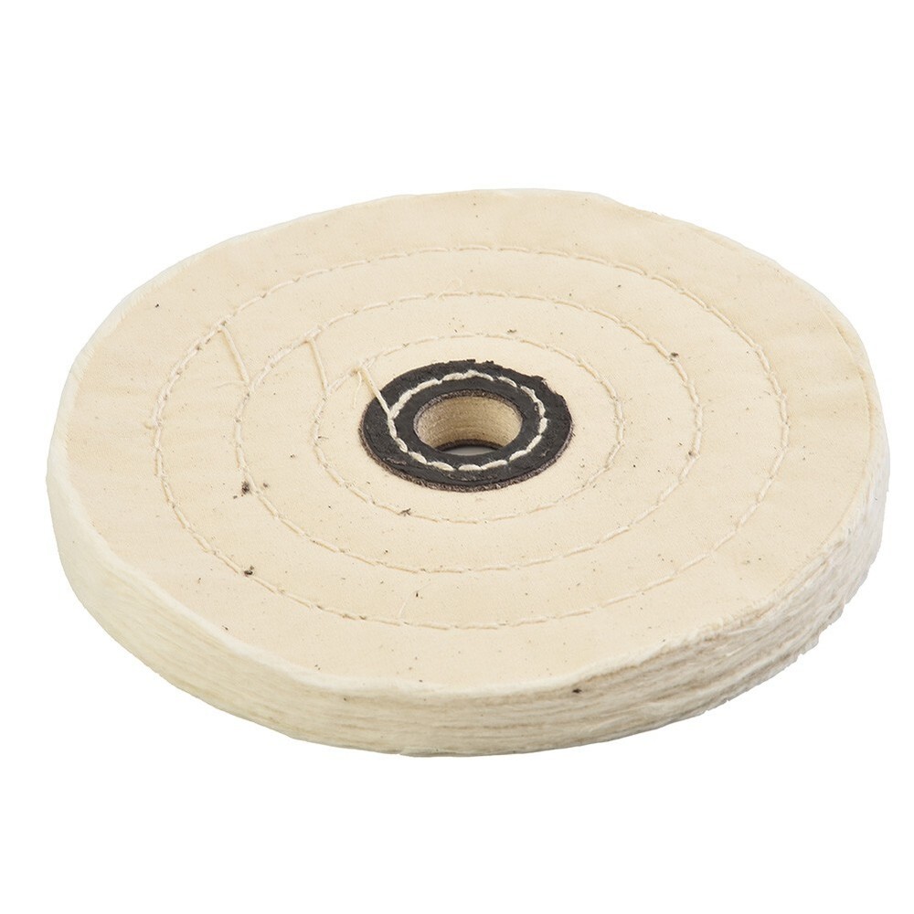 6 Flannel Buffing Polishing Wheel Disc 1/2 Arbor Buffer Grinder White Pad