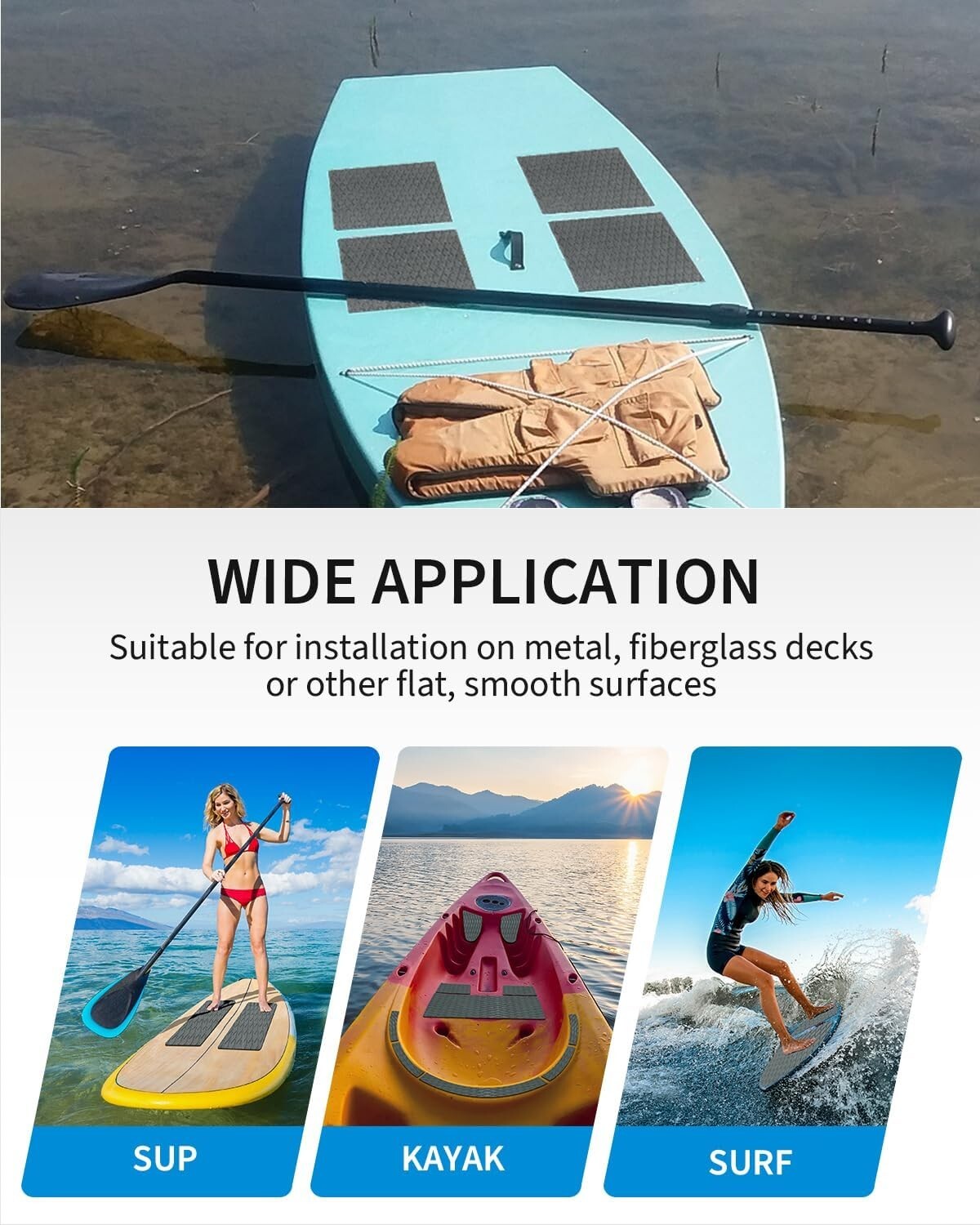 SUP Stand Up Paddle Board Traction Pad Anti-skid Deck Grip Mat for Kayak Jetski