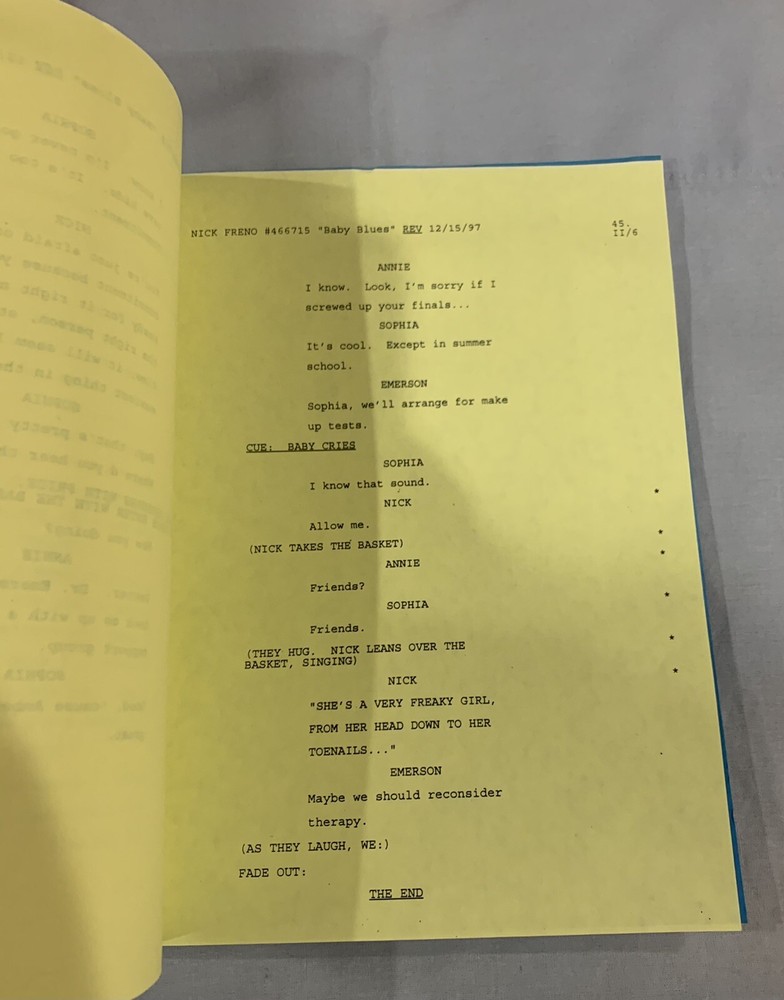 Nick Freno Licensed Teacher Tv Shooting Script