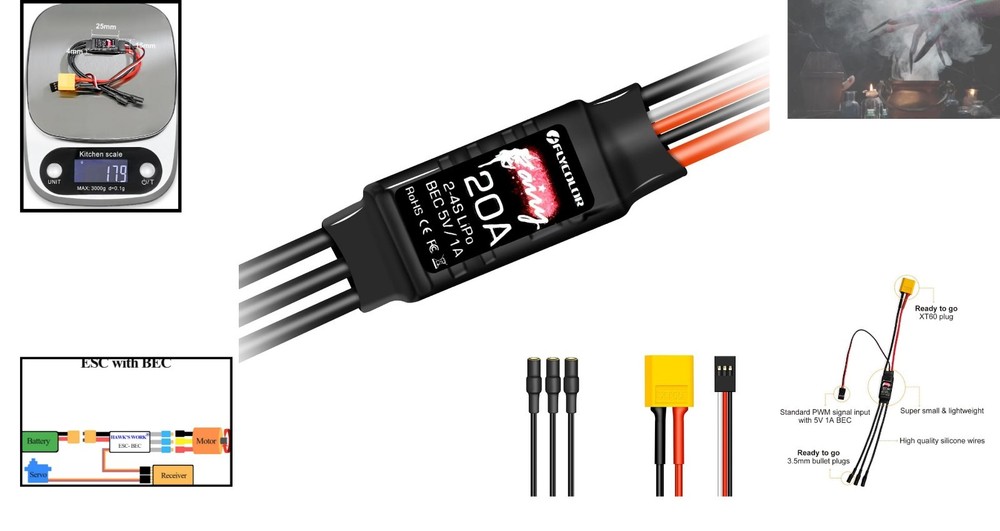 High-Performance 20A Brushless Motor Controller - Lightweight, Small & Reliable