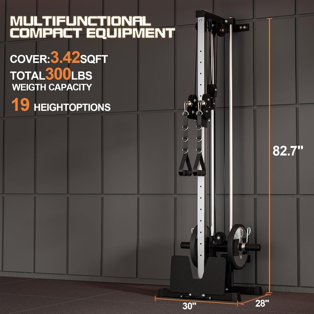 LAT Pulldown Machine LAT Cable Machine Pulley Station Workout Gym Wall Mounted