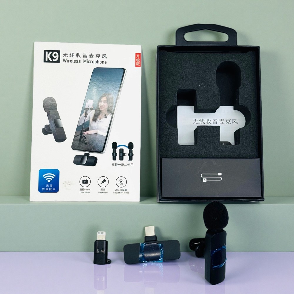 Wireless Lavalier Microphone Audio Video Recording Mini Mic For Android/iPhone