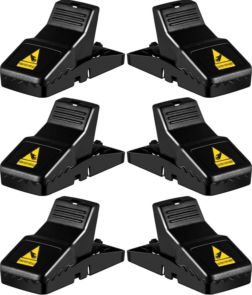 Durable Plastic Rat Traps - Safe, Quick-Set 6-Pack for Total Rodent Control