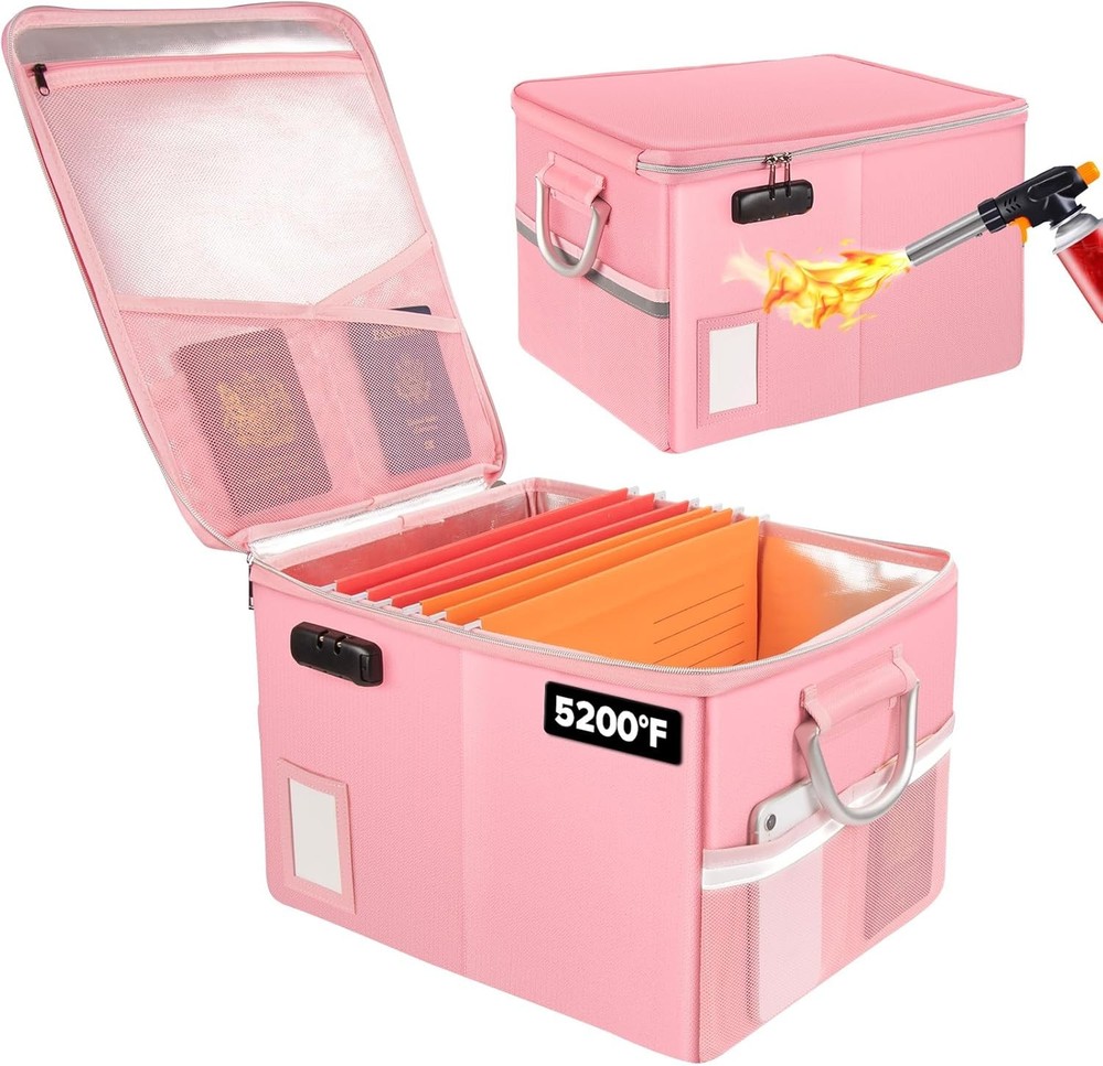 Fireproof Document Box Fireproof File Box W/ Lids Important Document Organizer