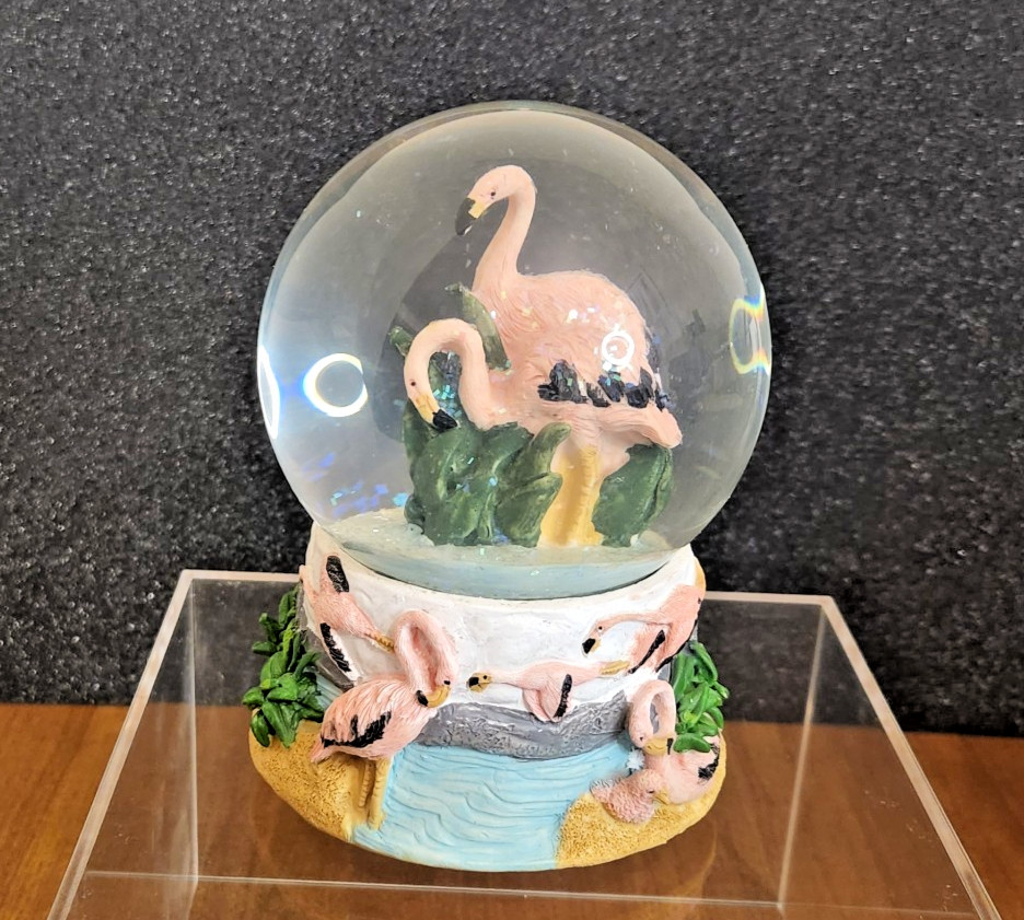 Pink Flamingo Musical Globe