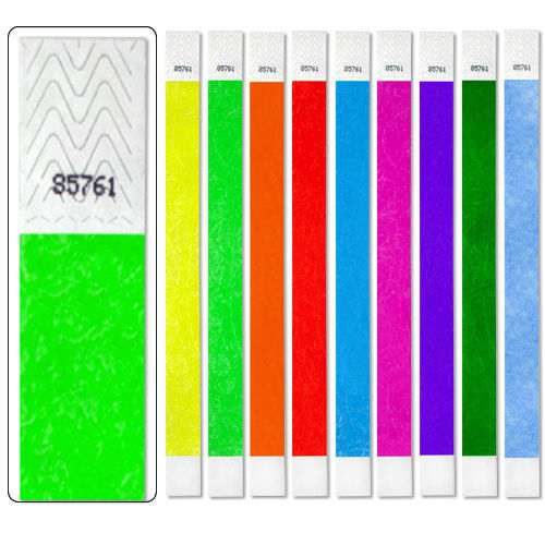 3/4inch Tyvek Wristbands 10,000 PickAColor- Bars, Clubs, Parties,Events,Security