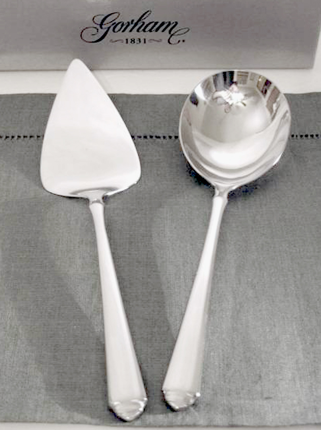 Gorham Crown Tip 2 Piece Set Cake Server & Casserole Spoon Stainless  New