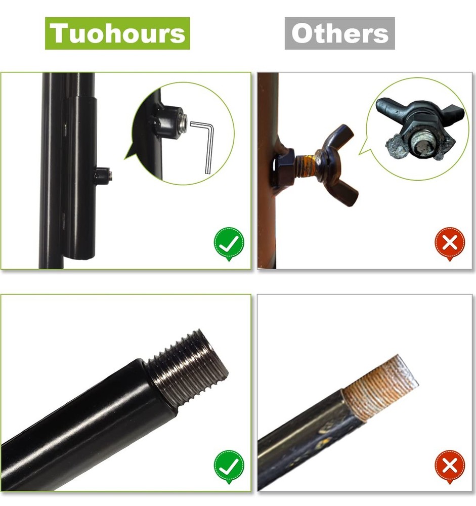 76 Inch Double Shepherd Hook Stand for Outdoor Birdfeeder, Adjustable Two Sid...