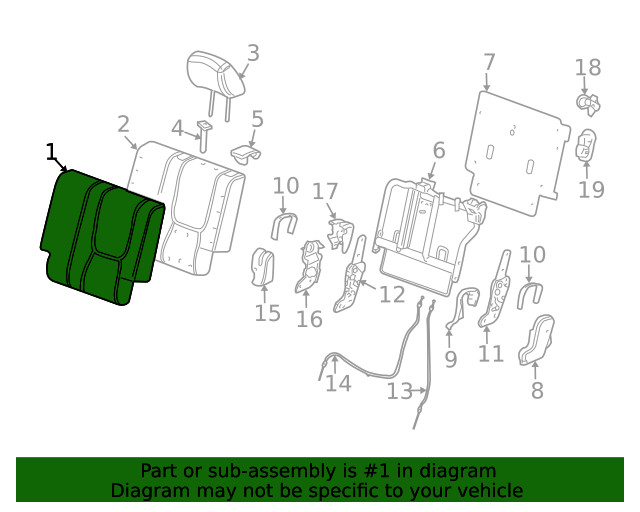 Genuine GM Seat Back Cover 89043178