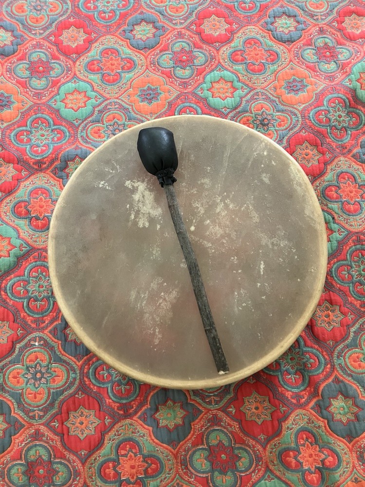 Shamanic Native Drum Buffalo Hide Round 14” With Drum Beater