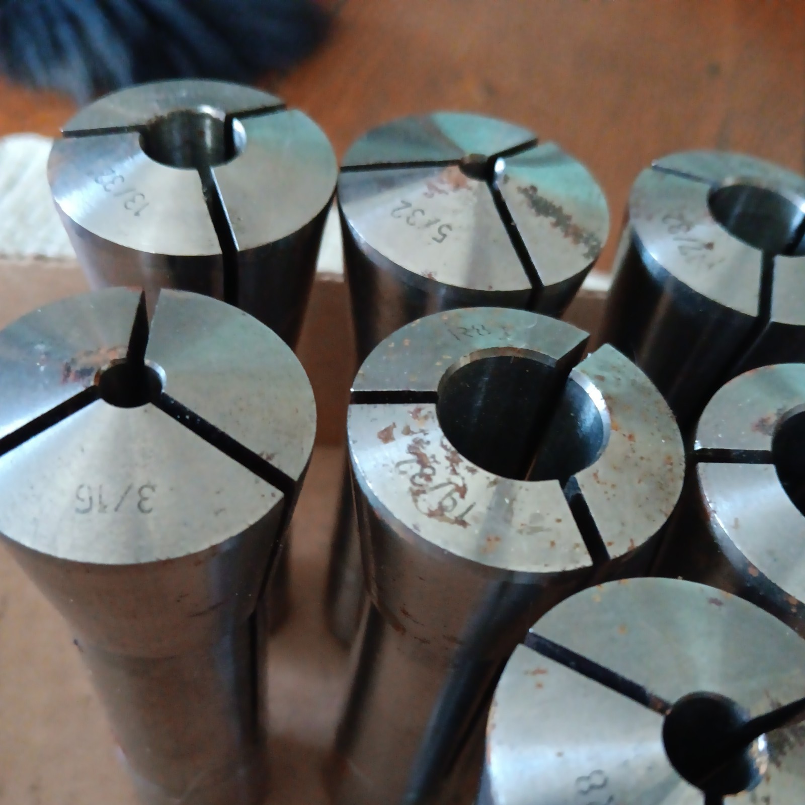 Lot Of 10 Used Assorted R8 Collets/Toolholders - (As Shown) mixed sizes