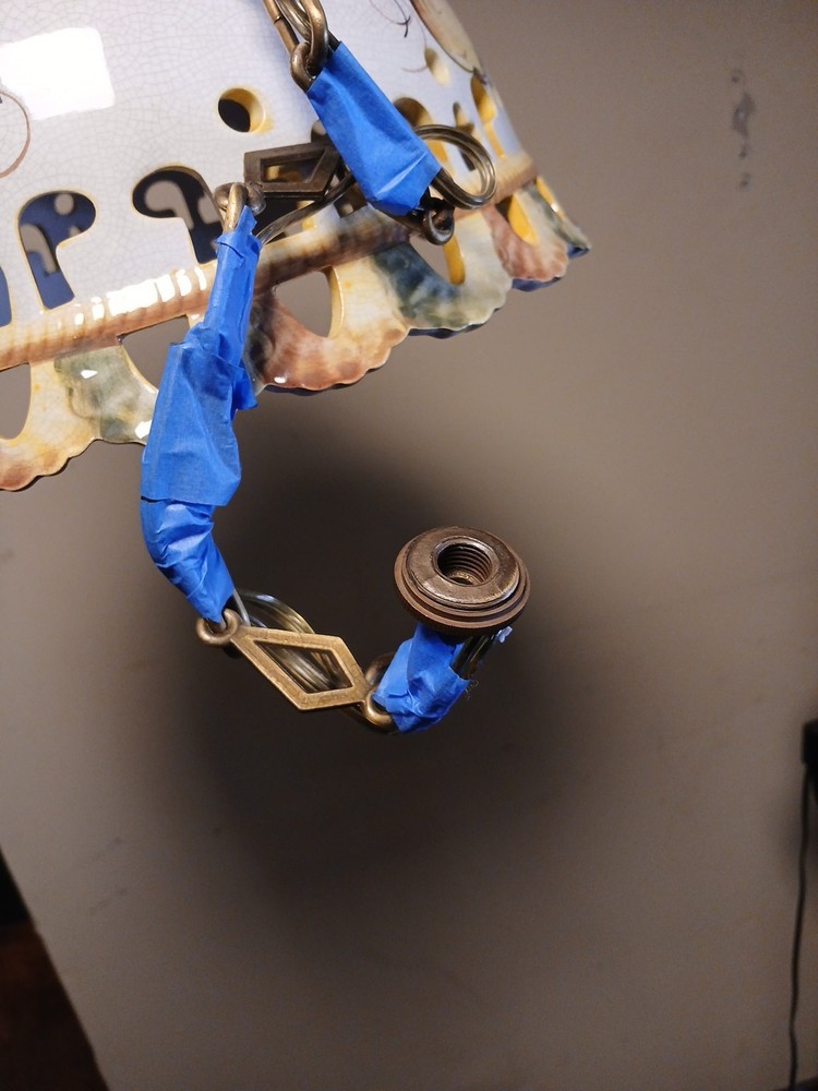 Antique Chandelier Ceramic Pottery Hanging Light