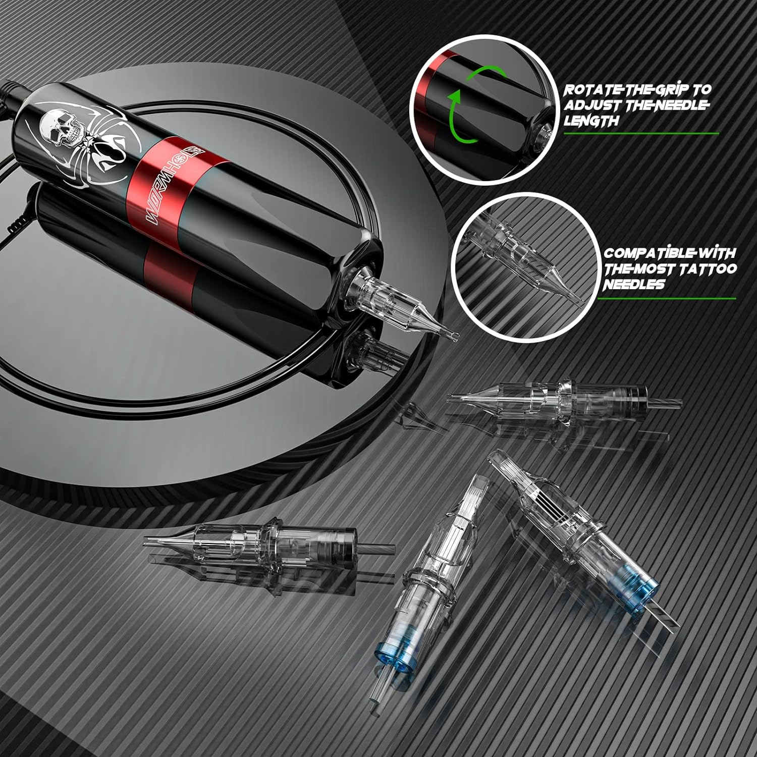 Maquina De Tatuaje Kit PROFESIONAL Para Tatuar Tattoo Pluma Artistas NEW