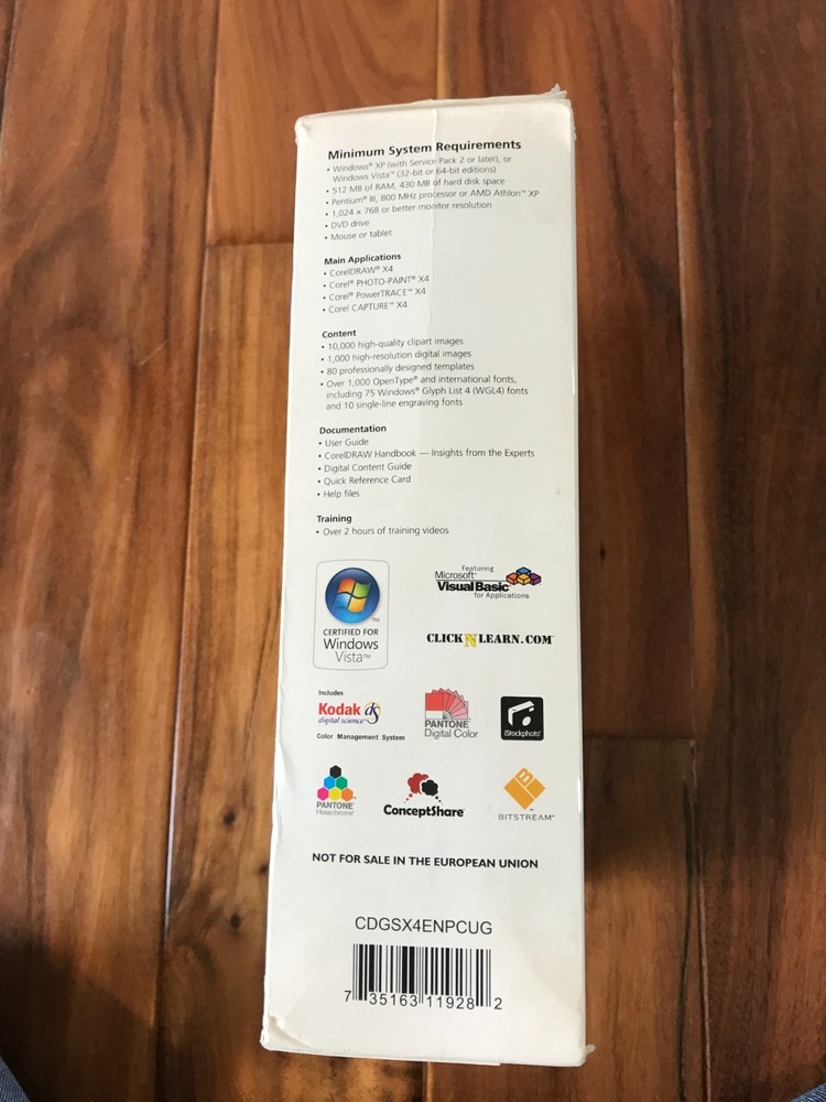 CorelDRAW Graphics Suite X4 Software Upgrade Version In Retail Box