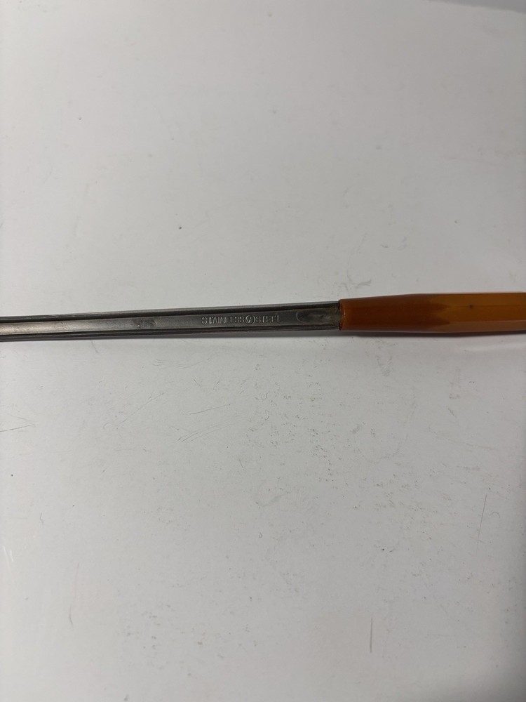 MCM Butterscotch Bakelite Handled Stainless Steel Dinner Fork & Dinner Spoon