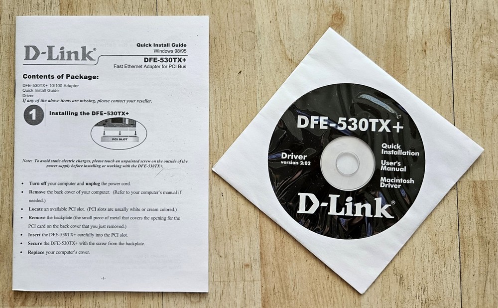D-Link DFE-530TX+  Driver CD & Install Guide