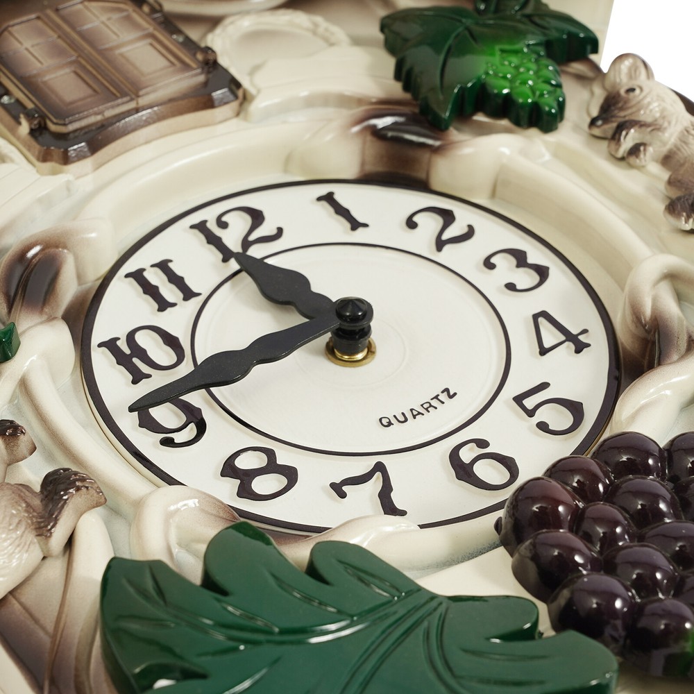 White Wall-mounted Clock Battery Powered Wall Clock Antler Shape Retrol Clock