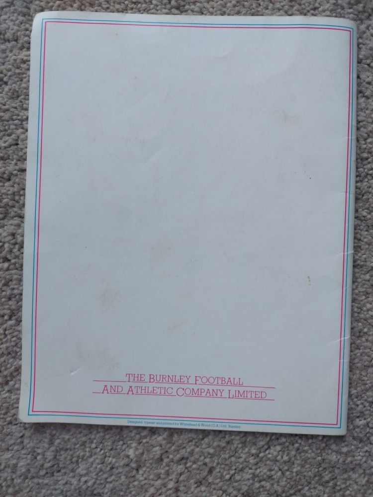 Burnley Directors Report & Finacial Statement 1982