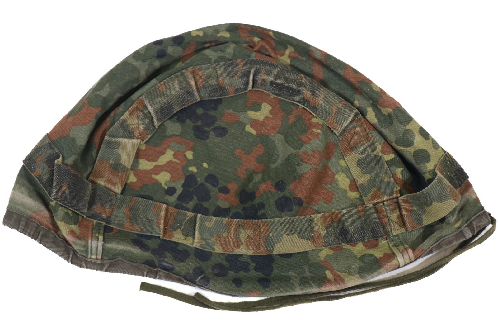 Medium (55-57) - Used German Bundeswehr Flecktarn Helmet Cover Snow Reversible