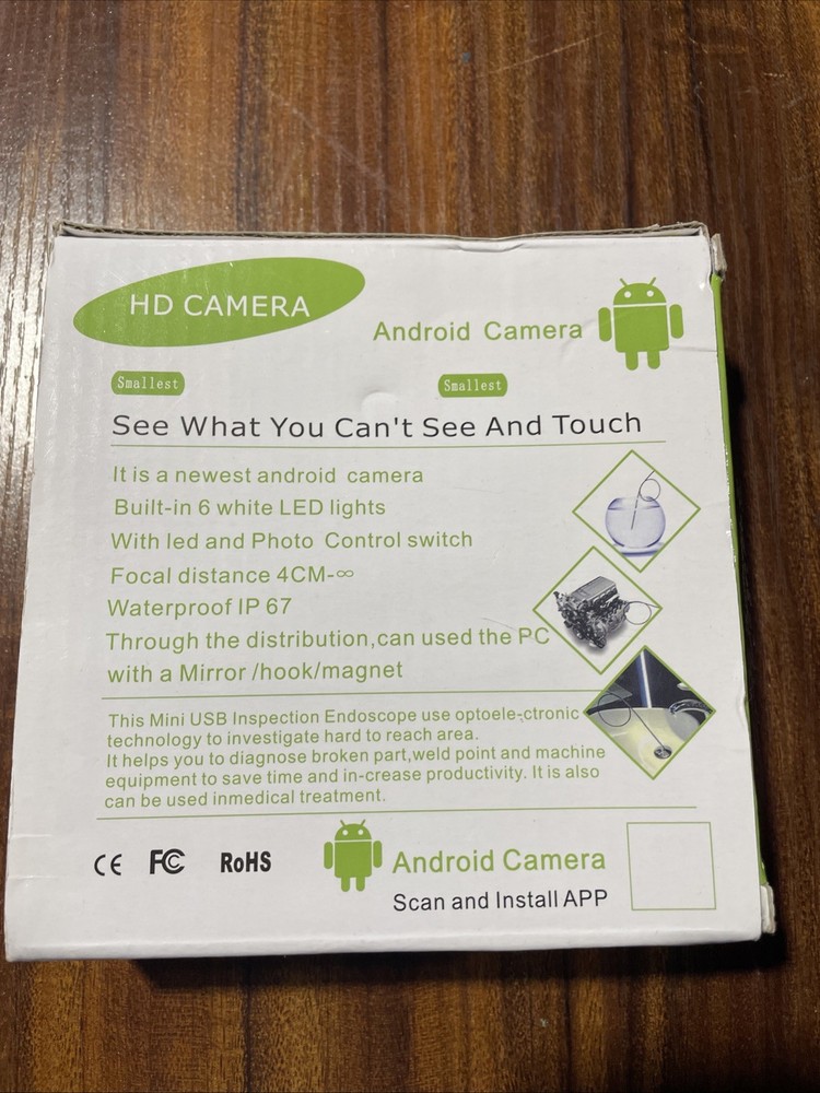 USB Endoscope Camera 6 LED Borescope Inspection Camera Android Pc Waterproof 5M