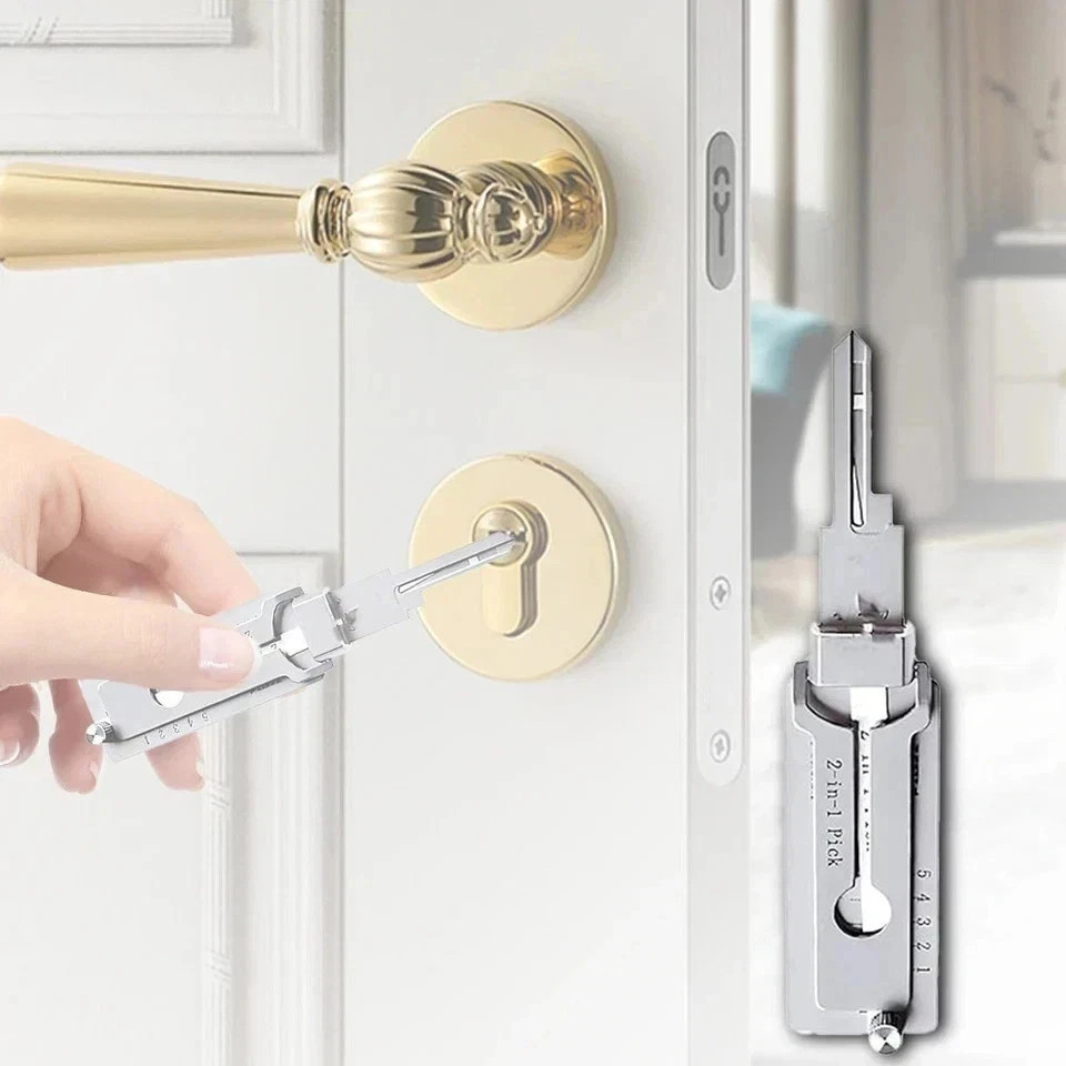 2-in-1 Stainless Steel Key Decoder SS001 PRO Lock Decoder Repair Tools 1pc ⭐⭐⭐⭐