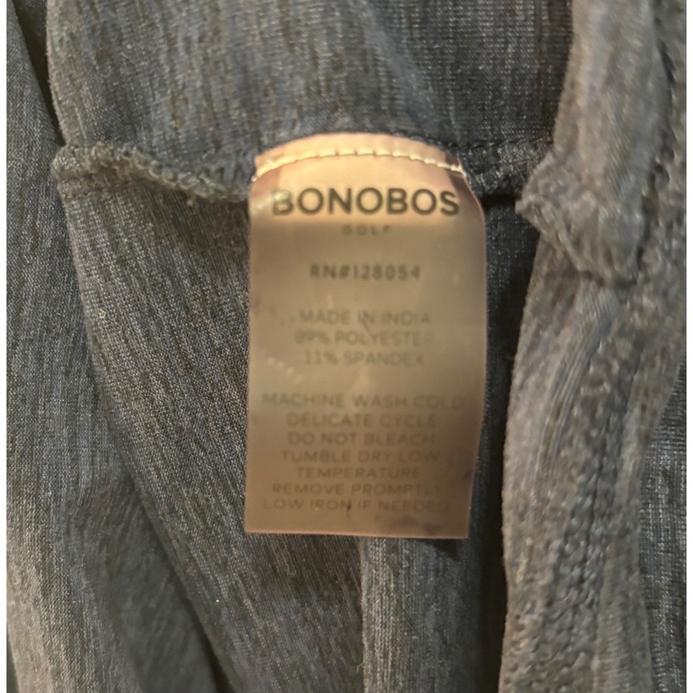 Bonobos Golf Mens Quarter Zip Pullover Heathered Navy Blue Large
