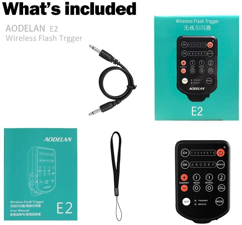 AODELAN E2 Flash Trigger Air Remote sync & control Profoto B1X A1X D1 B10 Pro-10