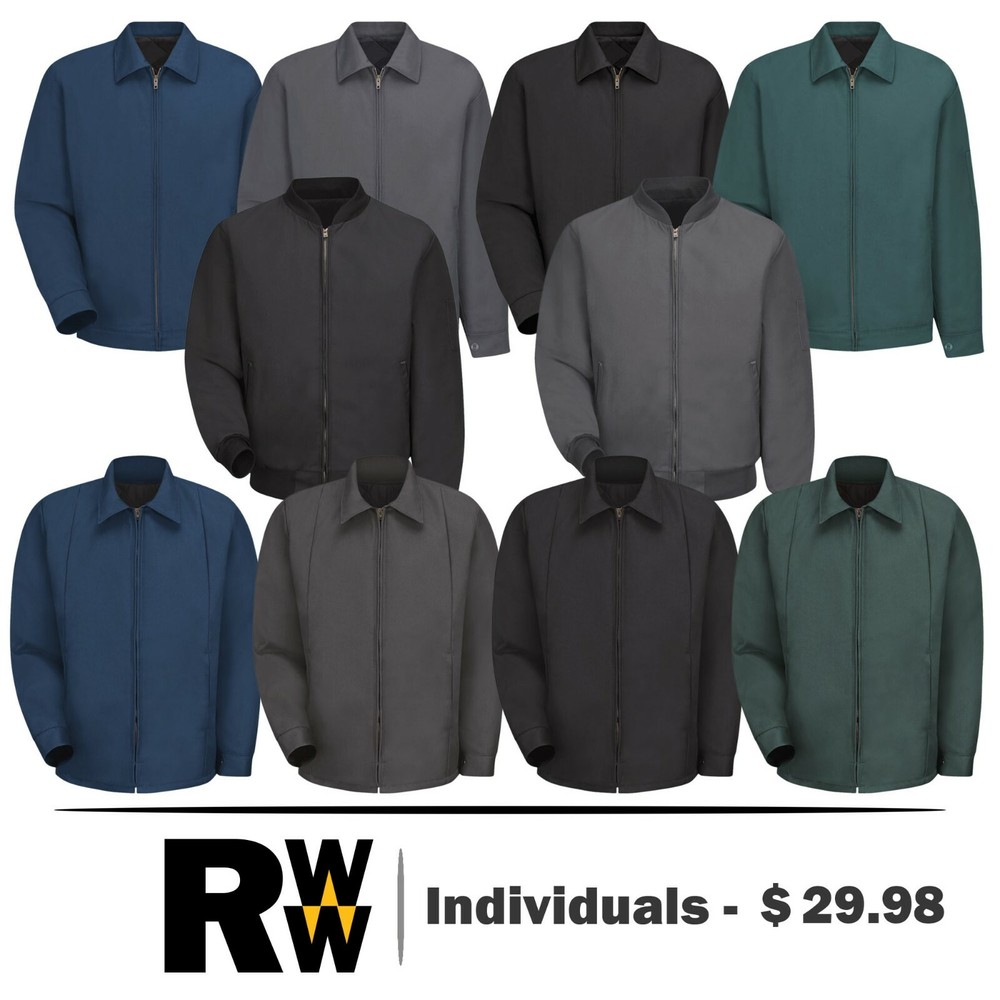 Work Jackets Zip Up Perma Lined Various Styles Quilted Lining Industrial Uniform