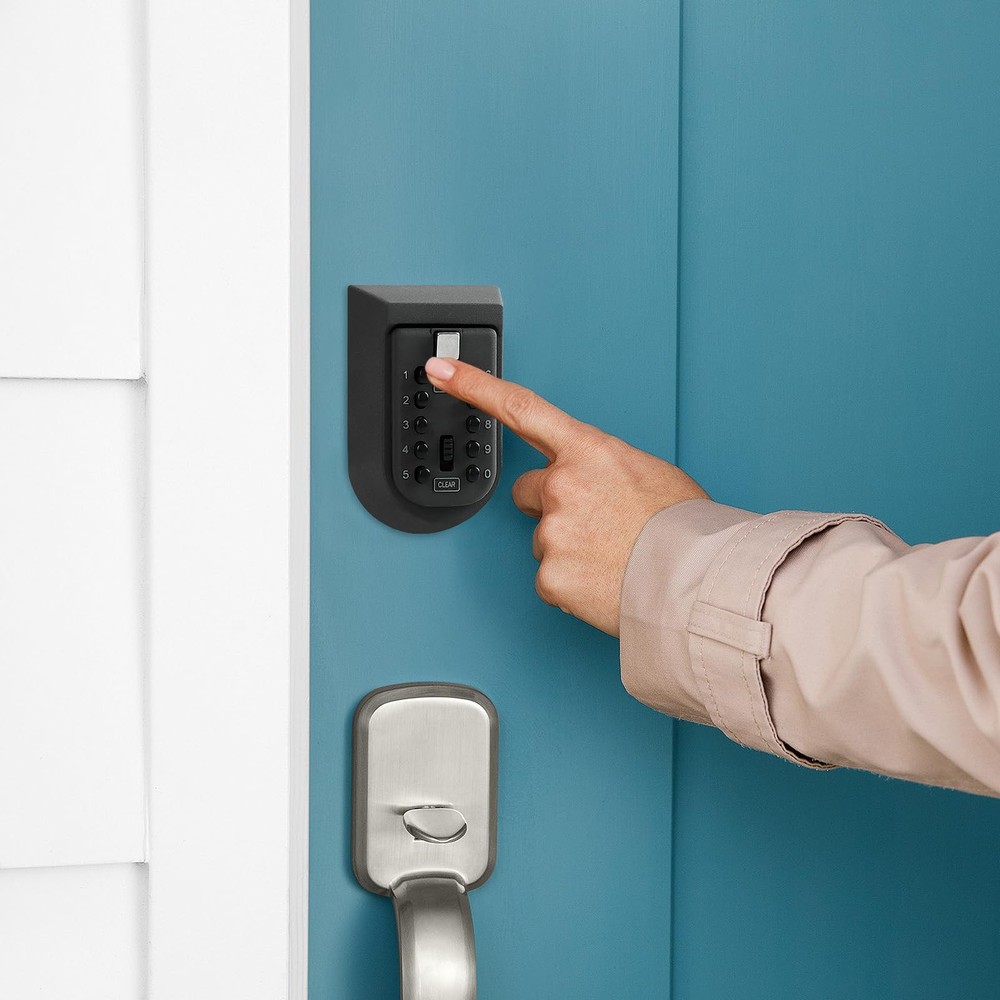 Key Lock Box for Outside, Wall Mount Combination Lockbox Outdoor Lock Box for...
