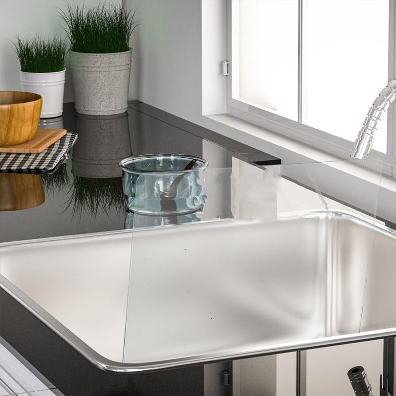 Acrylic Sink Splash Guard, Freestanding Kitchen Splash Panel Barrier Behind F...