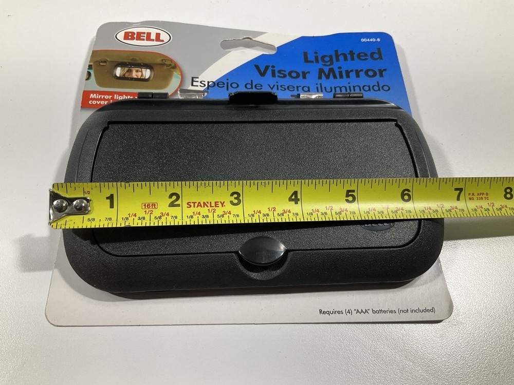 Bell 00440-8 Lighted Visor Mirror - Uses AAA Batteries