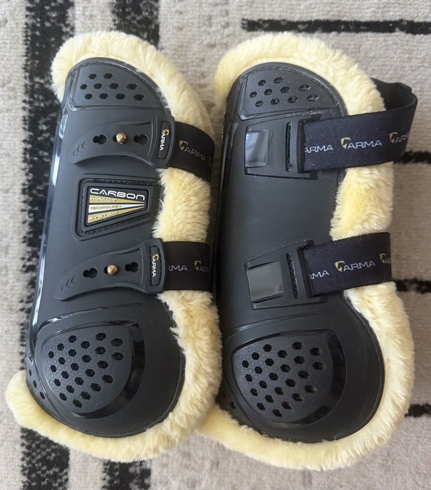 Shires Arma Oxi-Zone Supafleece Jump Boot Front/Hind Set - BLK - FULL - EUC
