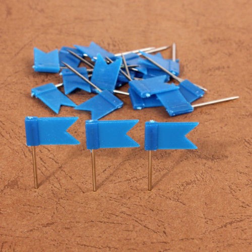 100PCS Flag Marker Shape Map Pins Cork Notice Board Push Assorted Office&Home E