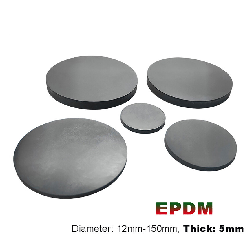 Round Solid EPDM Rubber Disc Discs Pads | Diameter: 12mm-150mm | Thickness 5mm