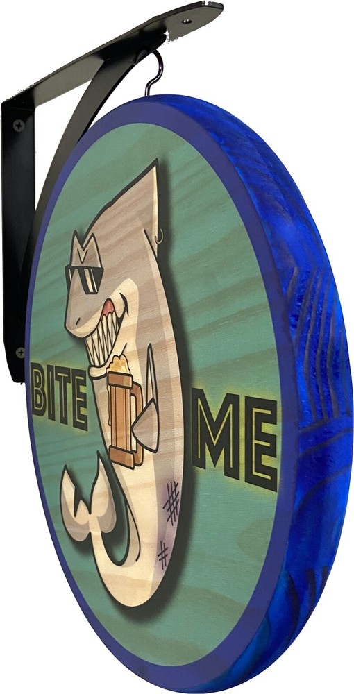 Beach Beer Double Sided Pub Sign BITE ME