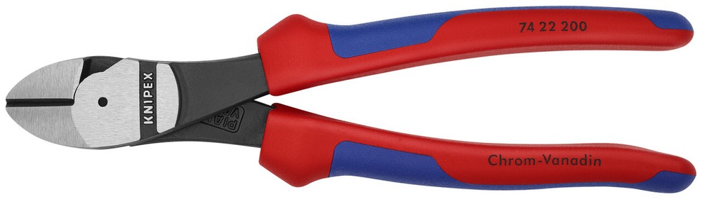 Knipex 74 22 200 SBA, High Leverage 12 Angled Diagonal Cutters