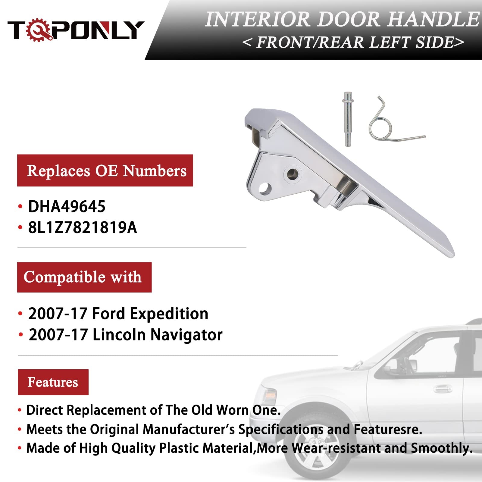 Interior Door Handle Left Driver Ford Expedition Navigator 2007-2017