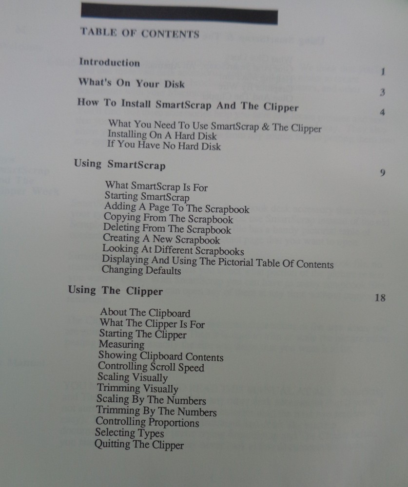 1987 SmartScrap & the Clipper for Macintosh Software - Manual, diskette, etc