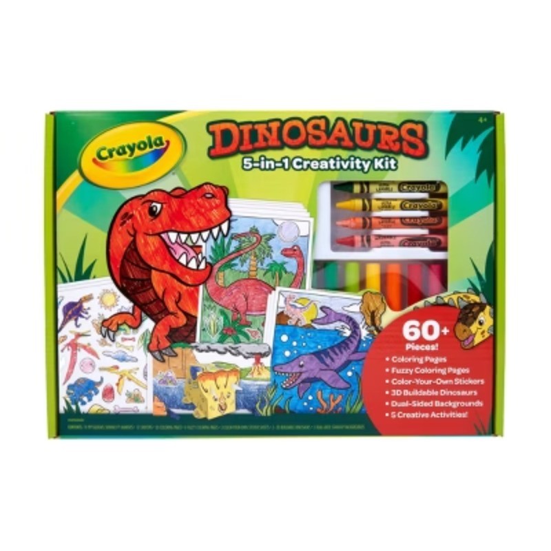 Dinosaur Creativity Kit: Coloring Pages & Crayons, Ages 4+