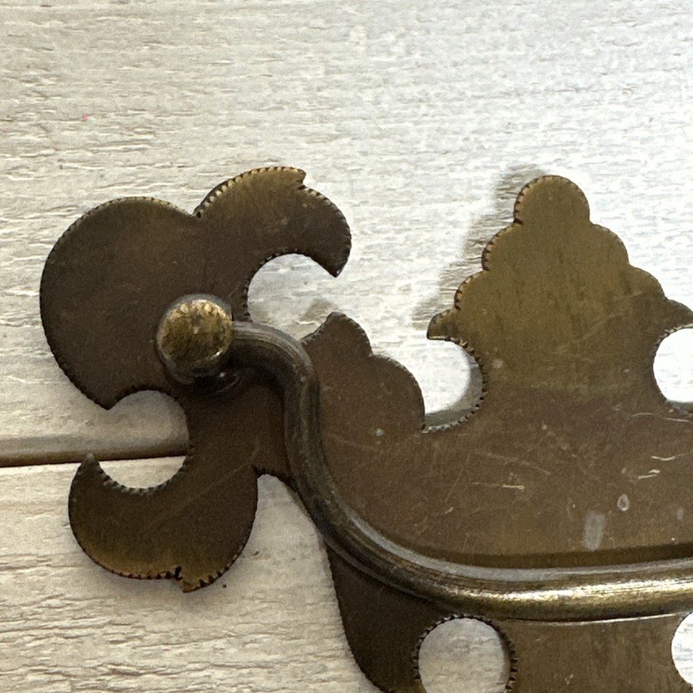 Flat Bat Drop Bail Pull Handle Solid Dark Aged Brass 3” Centers Vintage