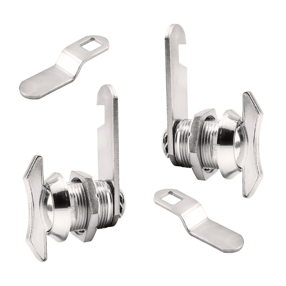 2PCS 5/8in Thumb Offset Cam Lock Chrome Keyless