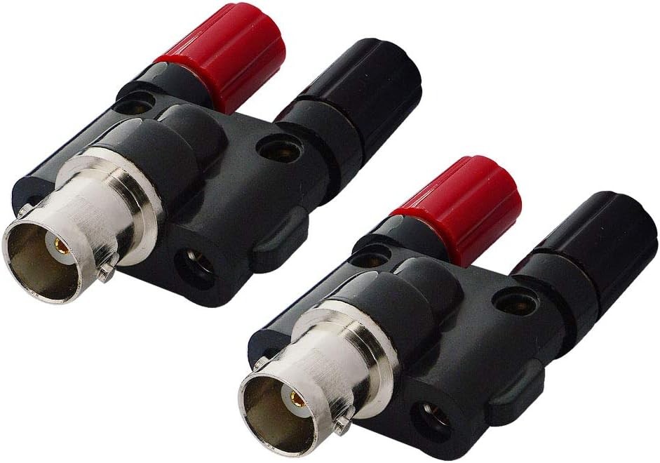 onelinkmore BNC Female to Dual Banana Socket Binding Post RF 2 PCS