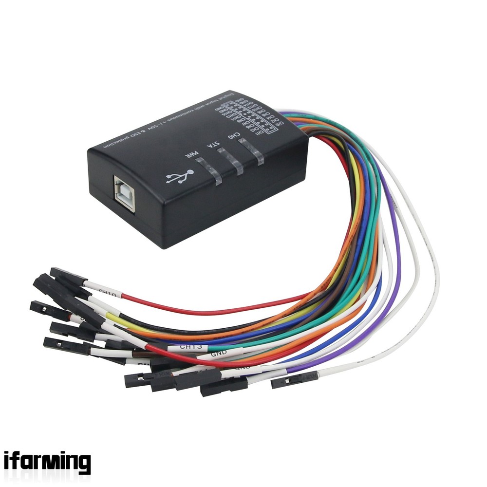 Mini 16 Logic Analyzer USB 100M Max Sample Rate 16CH Support 1.2.10 Software US