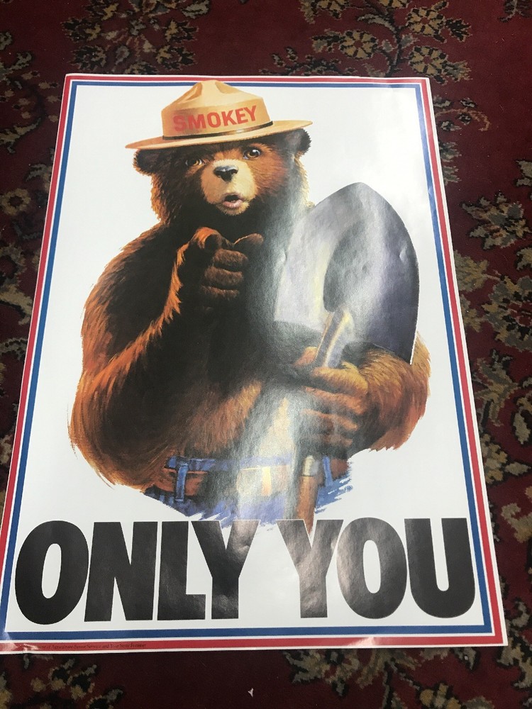 SMOKEY BEAR SIGN ONLY YOU EXCELLENT CONDITION