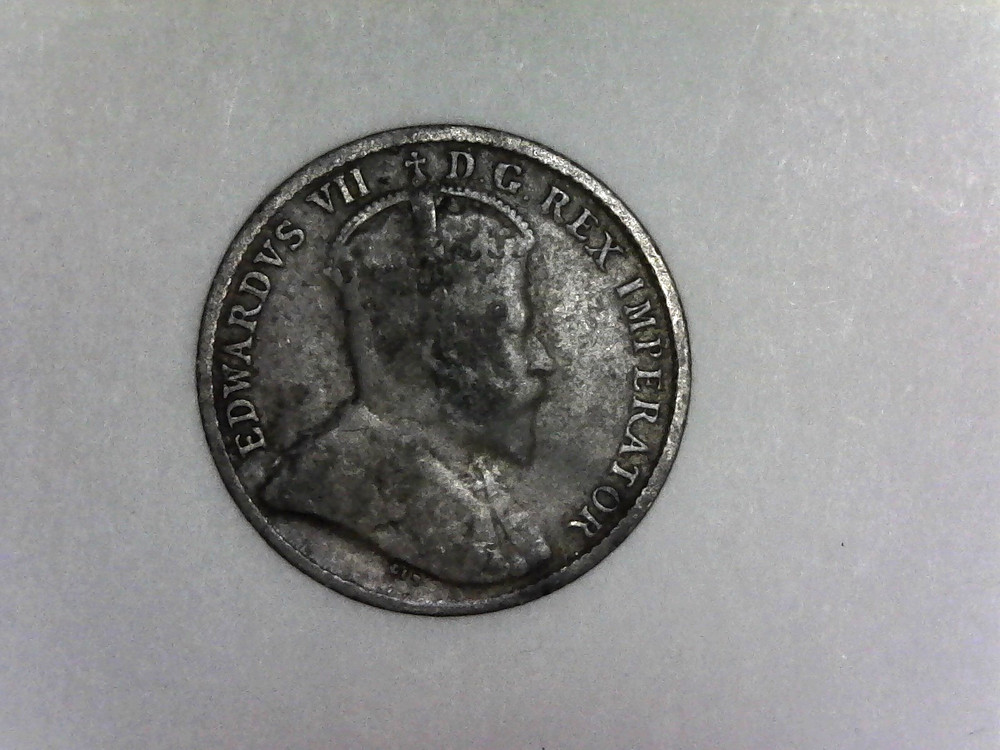 1907, Canada 5 cent silver nickel